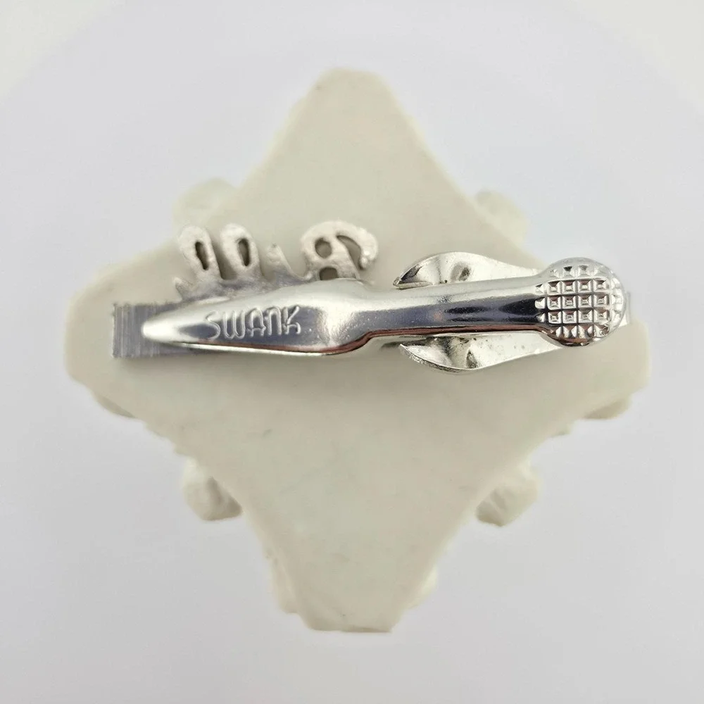 Vtg SWANK 'Bill' Name Tie Clip Tie Bar Tie Clasp Textured Silver Tone FREE $HIP!